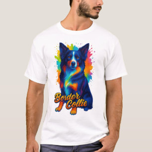 Vibrant Border Collie Pop Art T-Shirt