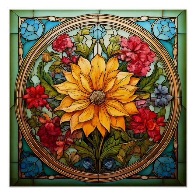 Vibrant Botanical Bloom Poster (Front)