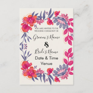 Vibrant Botanical Floral Wedding Invitation