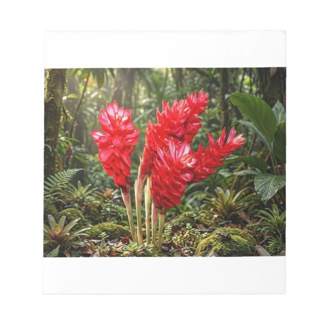 Vibrant Botanical Ginger Blossom Coffee Mug Notepad (Front)