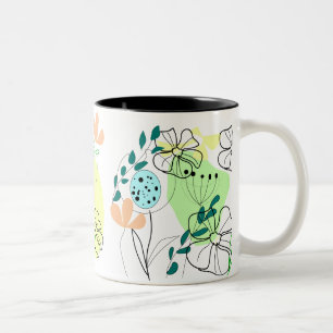 Vibrant Botanical Pattern Coffee Cup