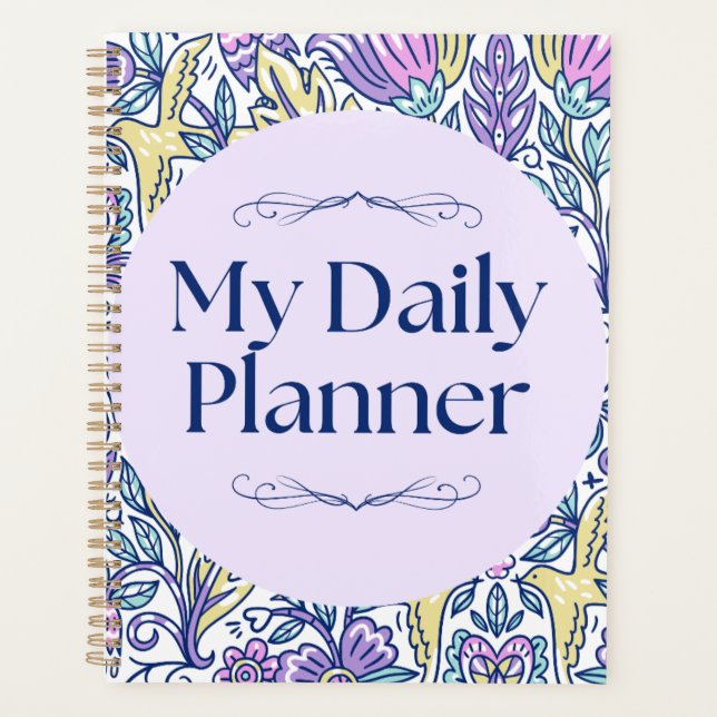 Vibrant Botanical Pattern Daily Organizer (Front)