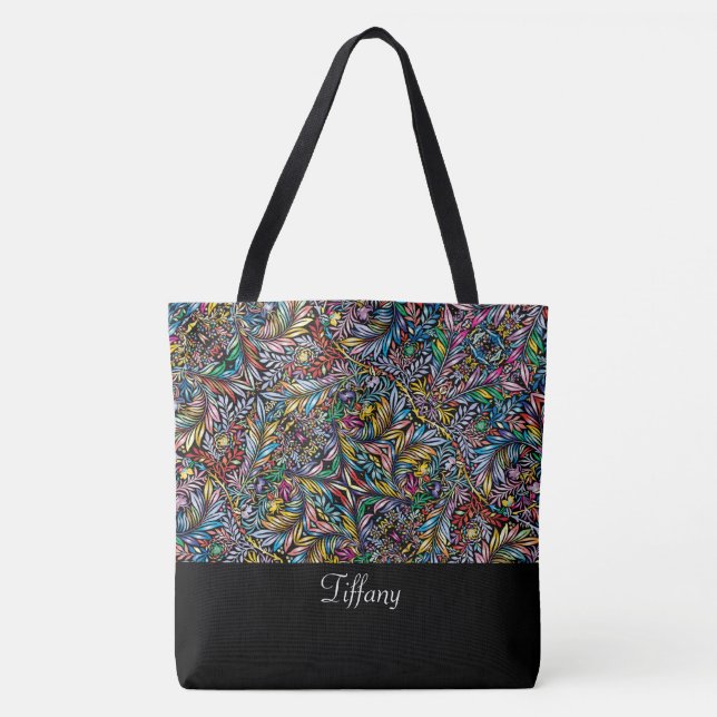 Vibrant Botanical  Tote Bag (Front)