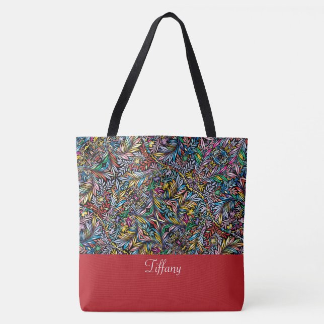Vibrant Botanical  Tote Bag (Front)
