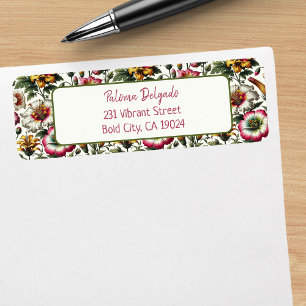 Vibrant Botanical Tropical Flowers Return Address Label