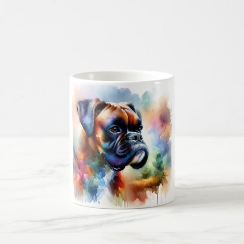 Vibrant Boxer AREF908 _ Watercolor Coffee Mug