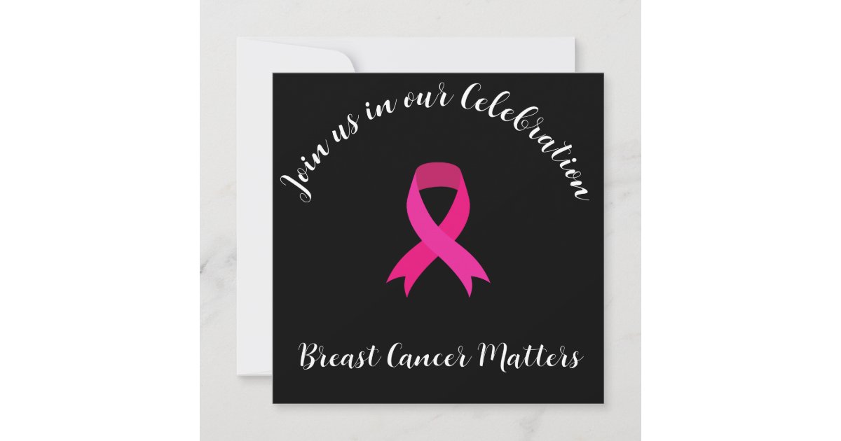 Vibrant Breast Cancer Pink Ribbon Party Invitation 