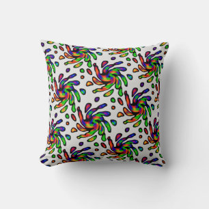Vibrant Bright Colorful Pattern  Throw Pillow