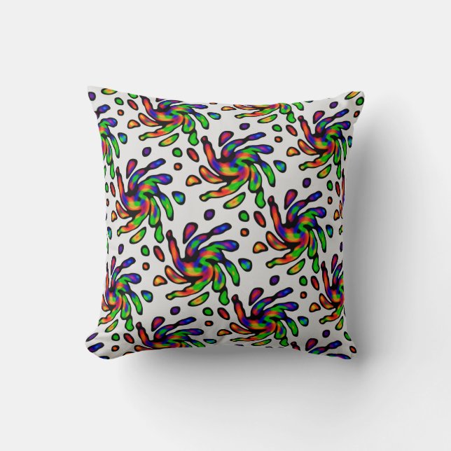 Vibrant Bright Colorful Pattern  Throw Pillow (Front)