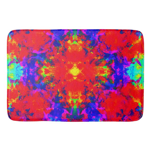 Vibrant Bright Colors Pattern Art Bath Mat (Front)