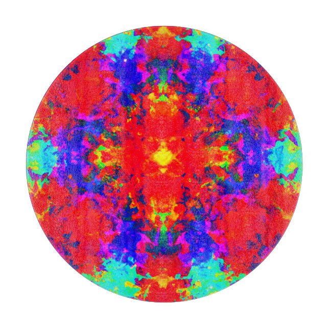 Vibrant Bright Colors Pattern Art Cutting Board (Front)