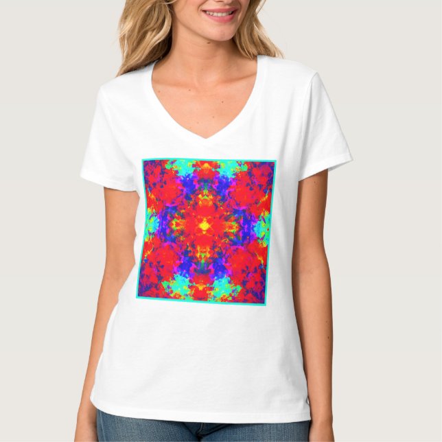 Vibrant Bright Colors Pattern Art T-Shirt (Front)