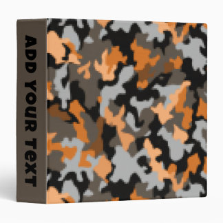 Vibrant Bright Orange Yellow Brown Colorful Camo 3 Ring Binder
