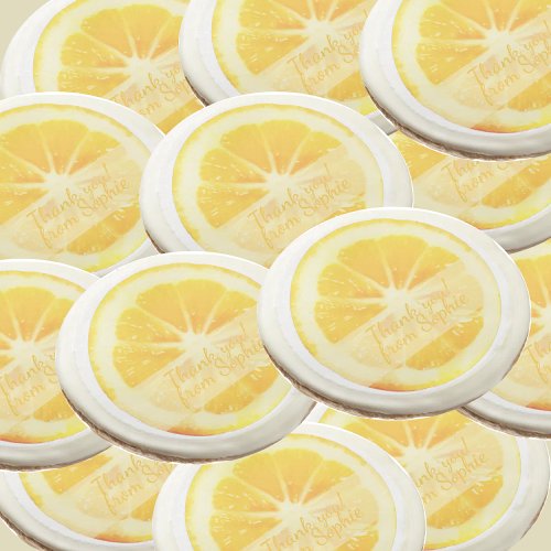 VIBRANT BRIGHT YELLOW LEMON CITRUS FRUIT WITH TEXT SUGAR COOKIE