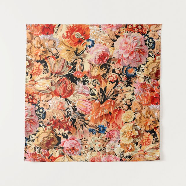 Vibrant Brushstroke Flowers: Dynamic Background Tapestry (Front)