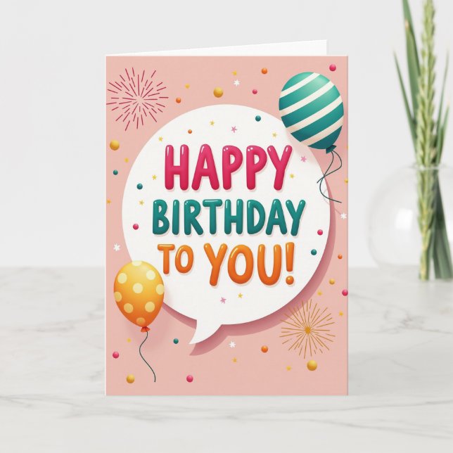 Vibrant Bubble Birthday Card (Front)