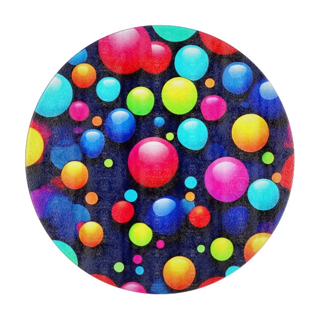 Vibrant Bubble Pop Art Cutting Board (Front)