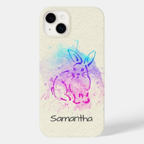 Vibrant Bunny Rabbit to Customize with your Name Case_Mate iPhone 14 Plus Case