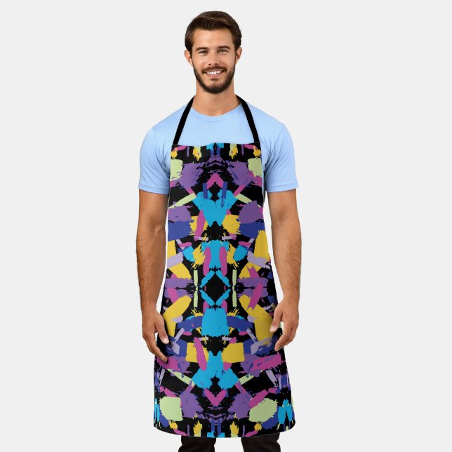 Vibrant Burst: Random Color Splashes Apron (Worn)