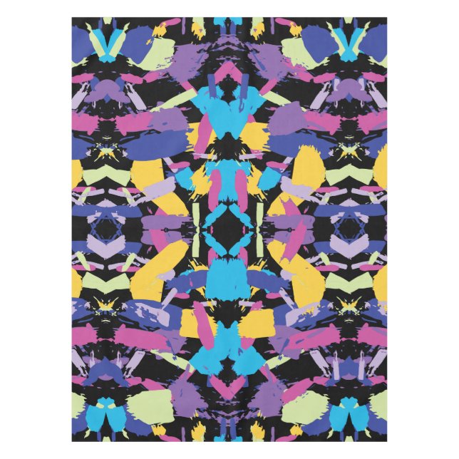 Vibrant Burst: Random Color Splashes Tablecloth (Front)