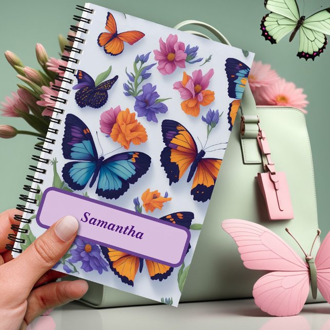 Vibrant Butterflies and Flowers  Notebook (Creator Uploaded)