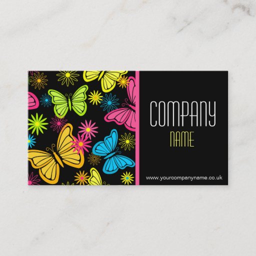 Customizable Vibrant Butterflies Business Card
