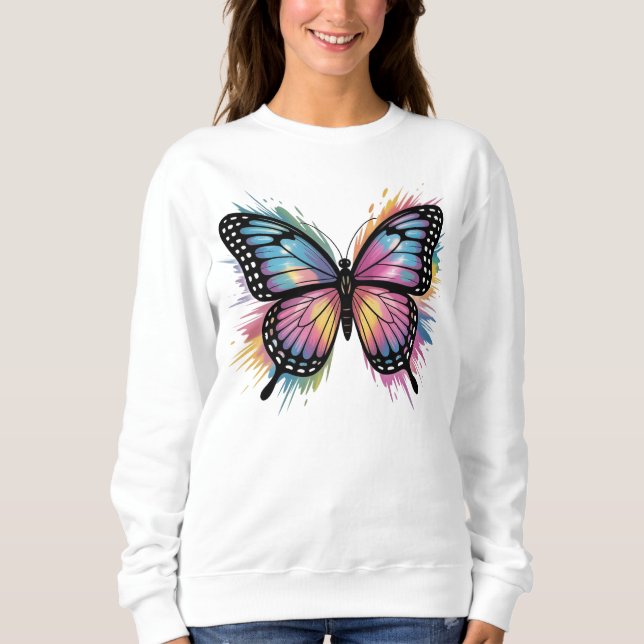 Vibrant Butterfly Art: Bold & Beautiful Sweatshirt (Front)