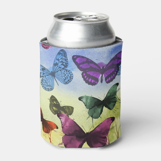 Vibrant Butterfly Can Cooler (Can Front)