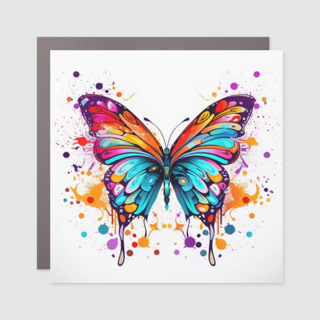 Vibrant butterfly car magnet (Front)