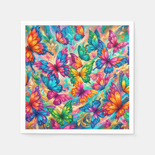 Vibrant Butterfly Dreamscape – Tropical Boho Napkins