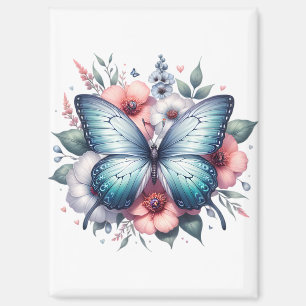 Vibrant Butterfly Floral Bouquet Art-96283 Magnet