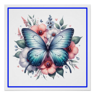 Vibrant Butterfly Floral Bouquet Art-96283 Poster