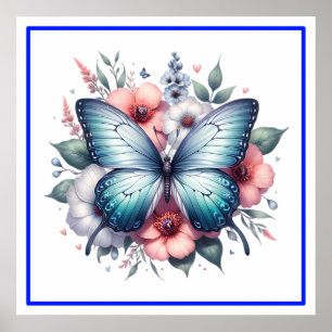 Vibrant Butterfly Floral Bouquet Art-96283 Poster