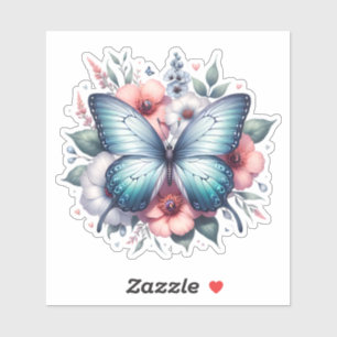 Vibrant Butterfly Floral Bouquet Art-96283 Sticker