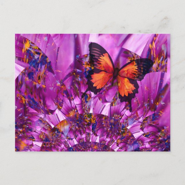 Vibrant Butterfly Garden Aesthetic Postcard (Front)