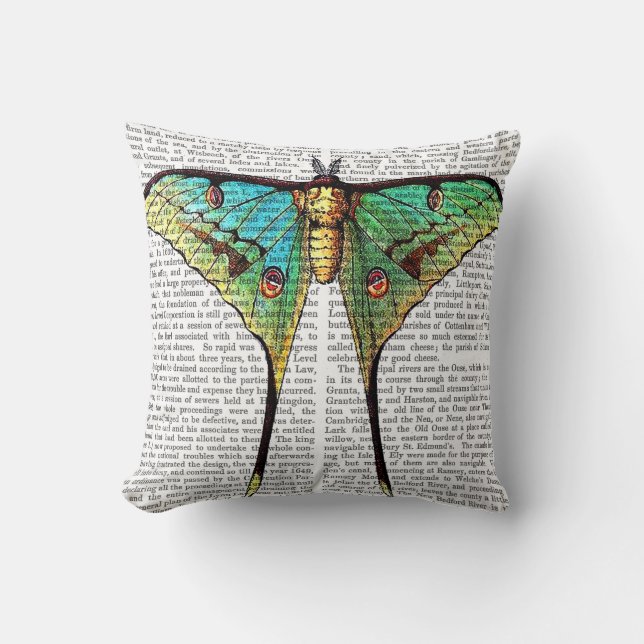 Vibrant Butterfly Throw Pillow (Front)