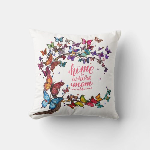 Vibrant butterfly tree pillow