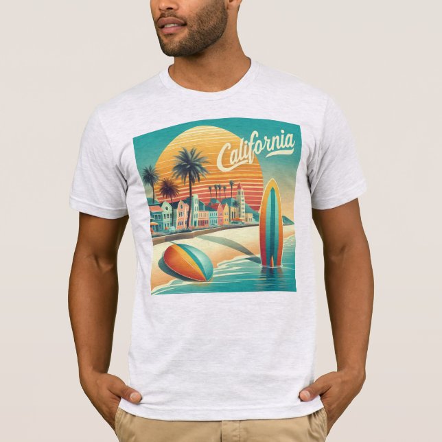  Vibrant California Beach Town T-Shirt (Front)