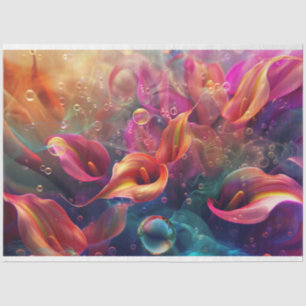 Vibrant Calla Lillie Translucent Bubble Decoupage Tissue Paper