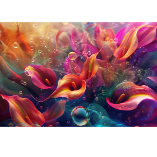 Vibrant Calla Lillie Translucent Bubble Decoupage  Tissue Paper