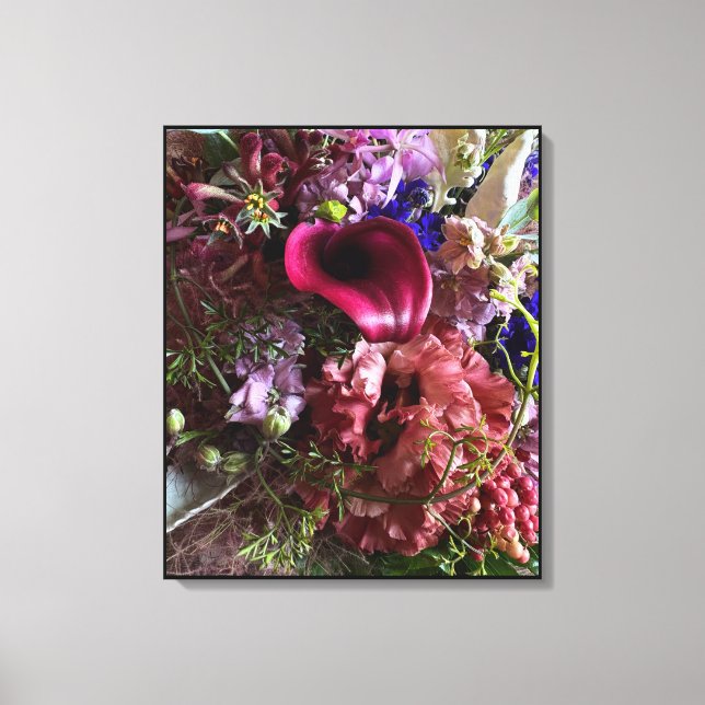 Vibrant Calla Lily and Mixed Flowers Canvas Art (Front)