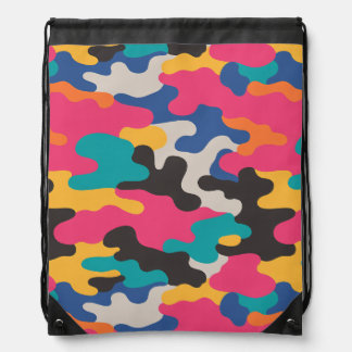 Vibrant camo Drawstring Bag