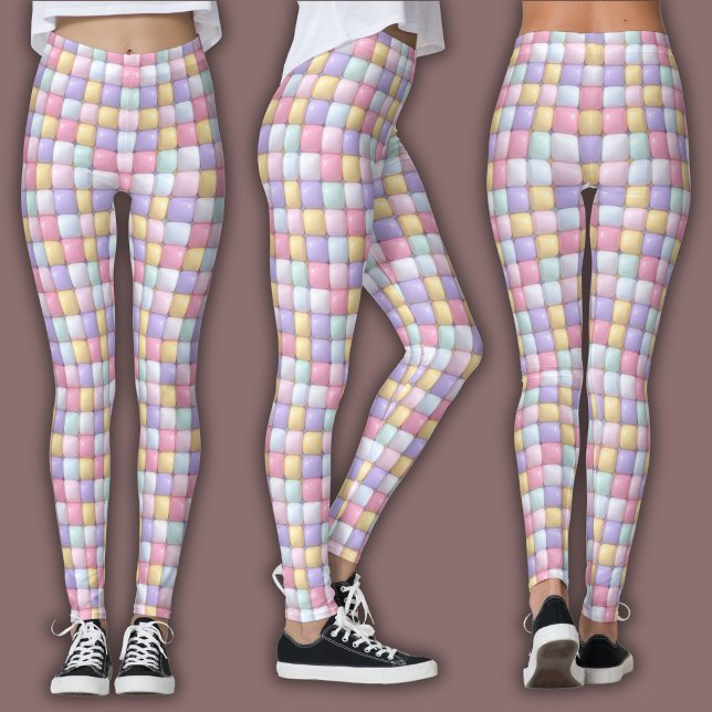 Vibrant Candy Pattern | Pastel Bubble Gum Leggings (Creator Uploaded)