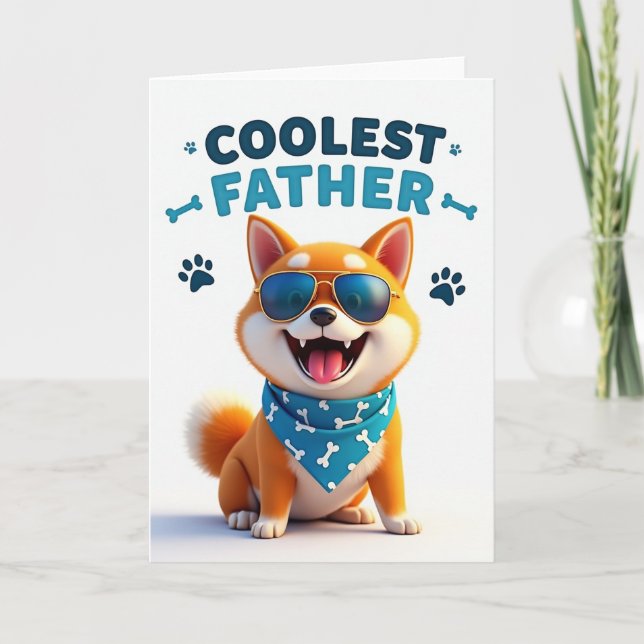 Vibrant Canine Fathers Day Card (Front)