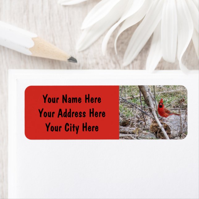 Vibrant Cardinal Label (Insitu)
