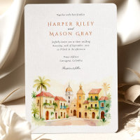Vibrant Cartagena Colombia Watercolor Wedding