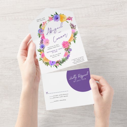Vibrant Casual Magenta Violet Yellow All In One In All In One Invitation