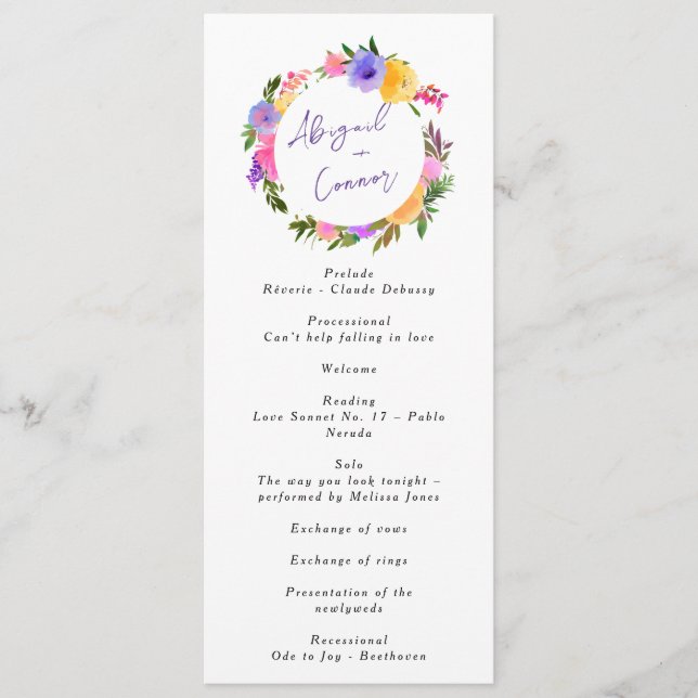 Vibrant Casual Magenta Violet Yellow Program (Front)