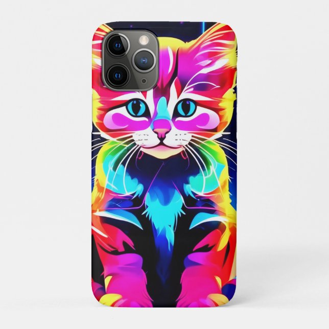 Vibrant Cat Artwork Case-Mate iPhone Case (Back)