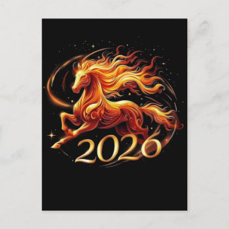 Vibrant celebration Chinese Horse Year 2026 Holiday Postcard